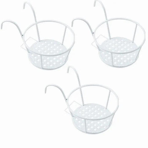 3pcs White Flower Plant Rack Holder Balcony Stand Metal by salelink.co.nz