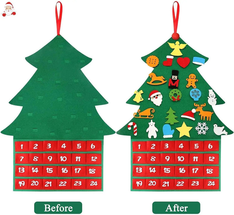 Felt Christmas Tree Christmas Advent Calendar Felt Tree Ornaments by salelink.co.nz