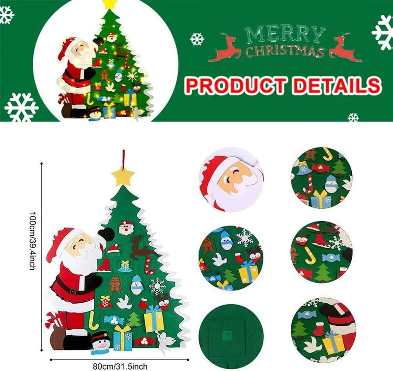 DIY Felt Christmas Tree with 21 Pcs Detachable Christmas Ornaments by salelink.co.nz