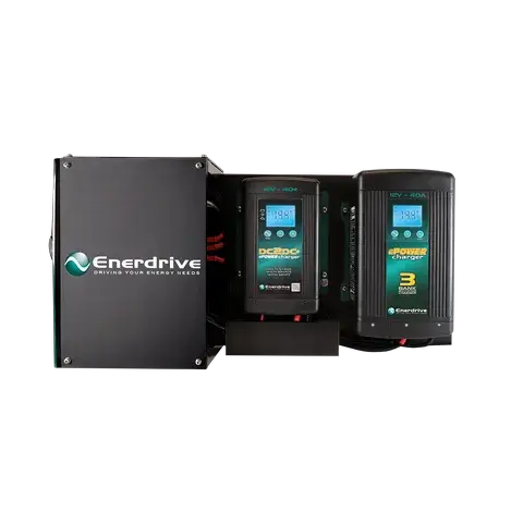 TRAVELLER SYSTEM RIGHT MOUNT WITH 40A CHARGER, DC TO DC & EPRO+ by Enerdrive