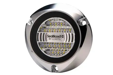 SeaBlaze X2 Under Water Light - Chrome, White/Blue 6000 Lumens by Lumitec