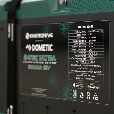 ENERDRIVE B-TEC ULTRA LITHIUM BATTERY 200AMP12V-G3 by Enerdrive
