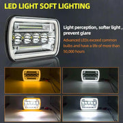 5x7" 7x6" Inch LED Headlights Hi/Lo Beam DRL For Toyota Hilux Jeep Truck 1 Pair by salelink.co.nz