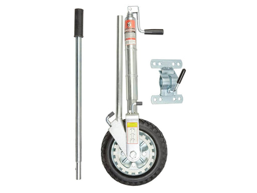 Ezi-Shifta Ratchet Jockey Wheel 280kgs with extended handle and mounting bracket.