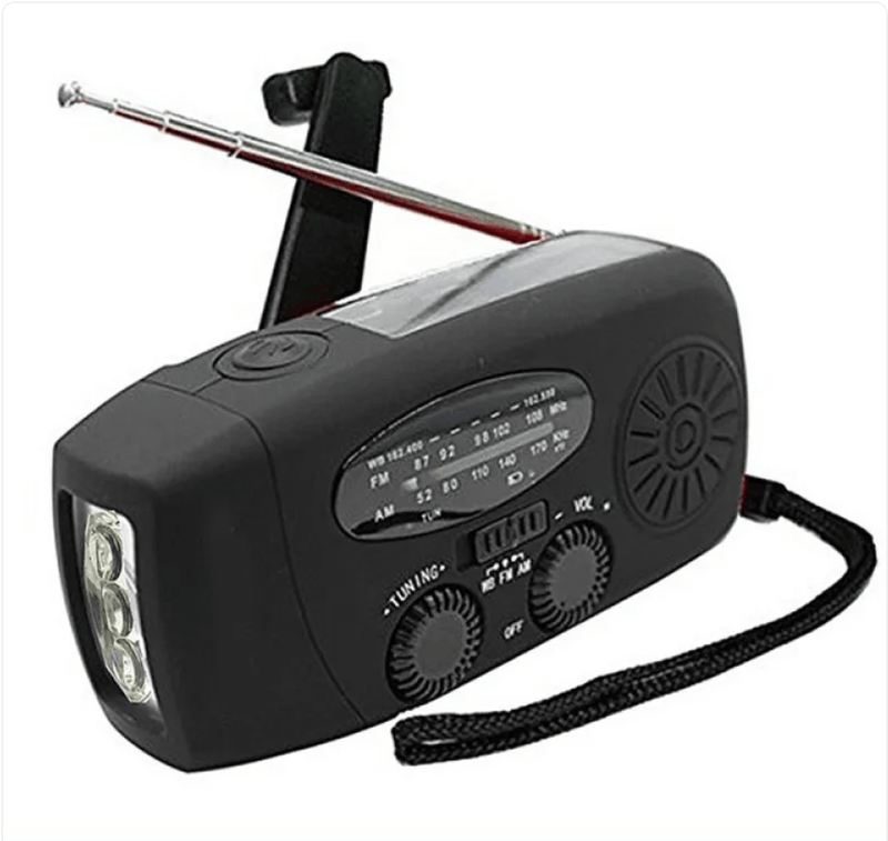 Mead's Supply & Equipment Outfitters limited Emergency Radios Portable Emergency Weather Radio with Solar, Hand Crank and LED Flashlight Portable Emergency Weather Radio with Solar, Hand Crank and LED Flashlight