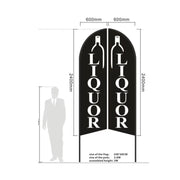'LIQUOR' 3.4m Ground Drill/SET Commercial Feather Banner Flag by dealonline.co.nz
