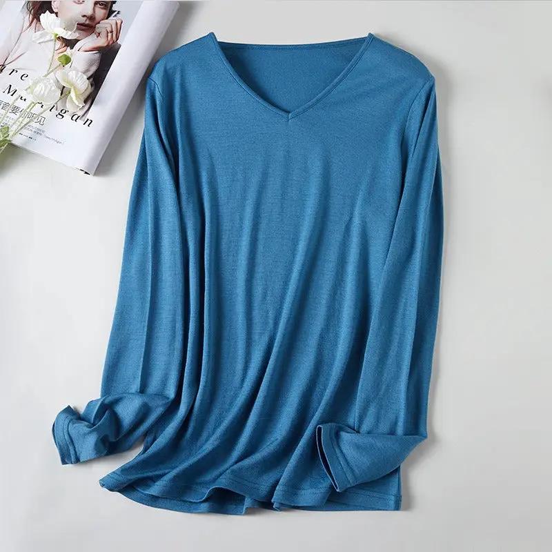 Women's V-Neck Merino Wool Thermal Base Layer - Slim Fit Long Sleeve | Winter Layering by Mead's Supply & Equipment Outfitters limited