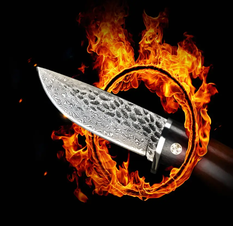 Damascus Steel Tactical Knife with High Hardness by Mead's Supply & Equipment Outfitters limited