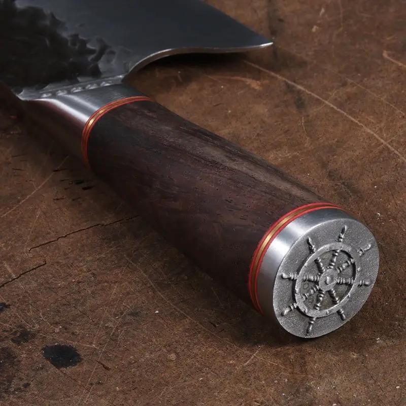 Double Steel Head And Wooden Handle Bone Cutting Knife Kitchen Supplies Slaughter machete by China Dropship