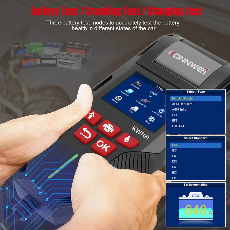 KW700 Digital Battery Tester by salelink.co.nz