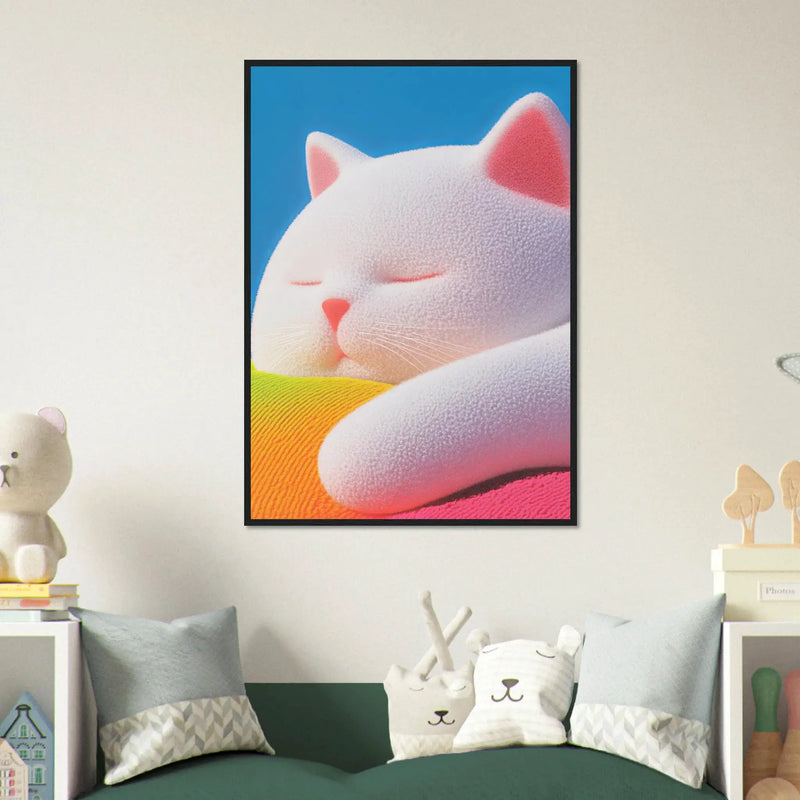 Fluffy Cat Asleep by Blank Wall Print Shop