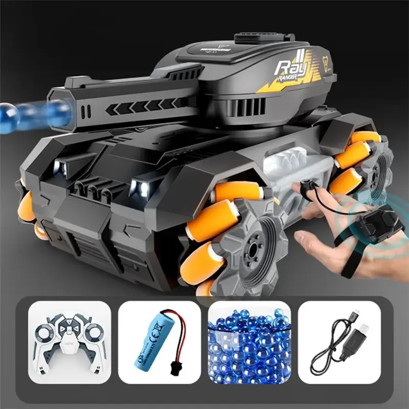 RC Tank Shoots Gesture Sensing Rc Stunt Car Light &amp; Music Water Bullet Ball by dealonline.co.nz