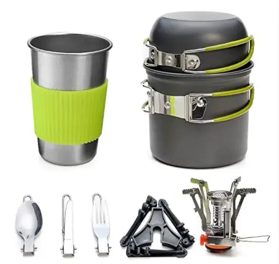 Portable Camping Stove Set - Compact Outdoor Cooking System with Windscreen | Backpacking Gas Stove by Mead's Supply & Equipment Outfitters limited
