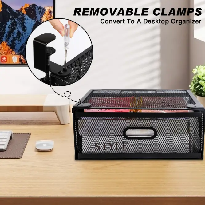 Metal Under Desk Drawer Organizer by salelink.co.nz