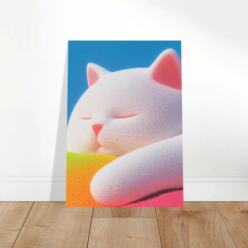 Fluffy Cat Asleep by Blank Wall Print Shop