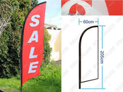 SALE - Commercial Double Sided Feather Banner Flag Set 3m with Ground Drill by dealonline.co.nz