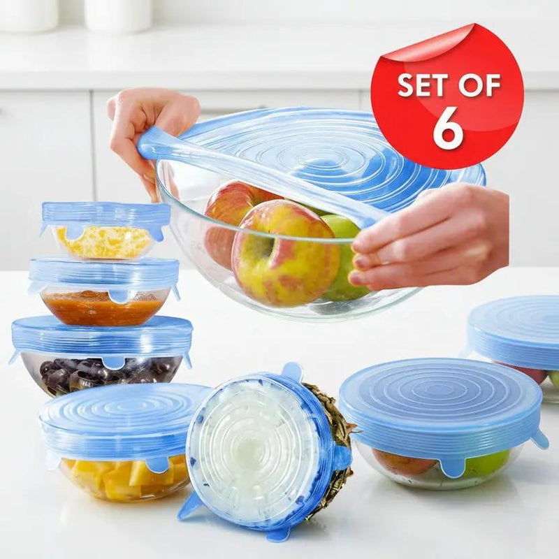 6Pcs Universal Silicone Stretch Suction Pot Lids Kitchen Cover Pan Bowl Stopper by dealonline.co.nz