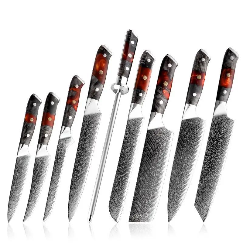 67 Layers Damascus Steel Kitchen Knife Kit 127g Cleaver by China Dropship