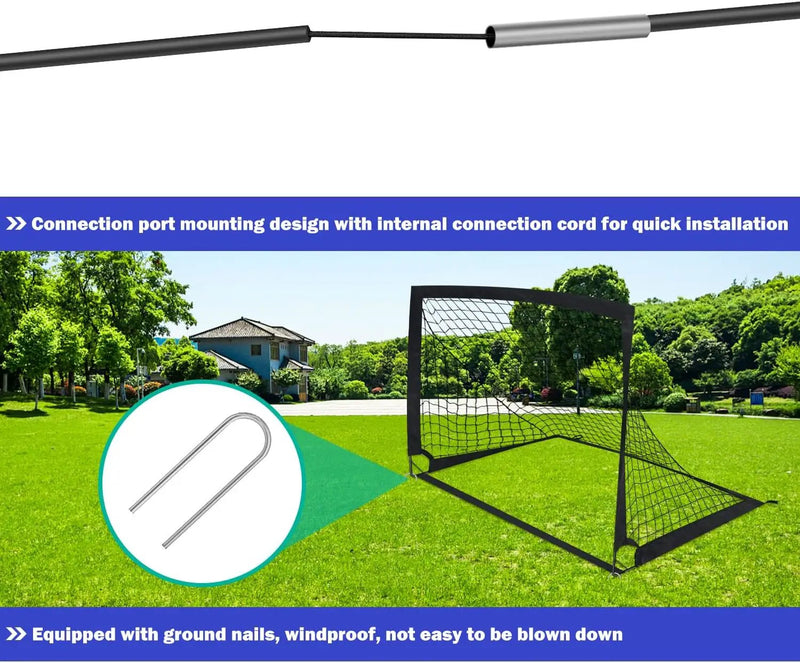 2PCS Portable Kid Soccer Football Goals Pop Up Soccer Goals by salelink.co.nz