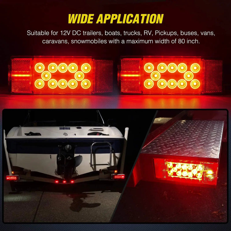 2PCS 12V Trailer Tail Lights by salelink.co.nz