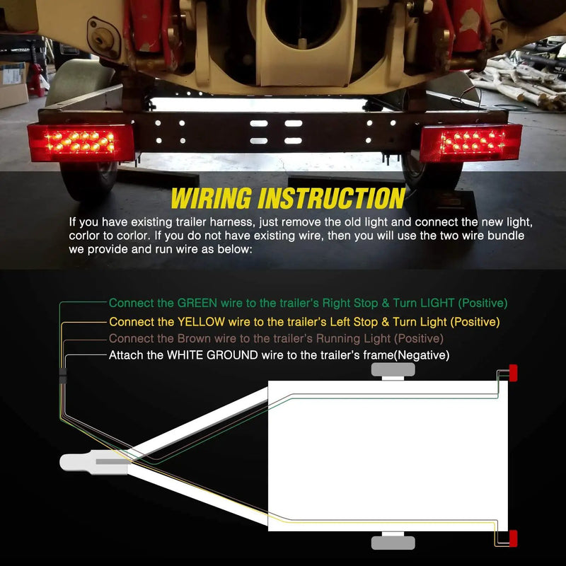 2PCS 12V Trailer Tail Lights by salelink.co.nz