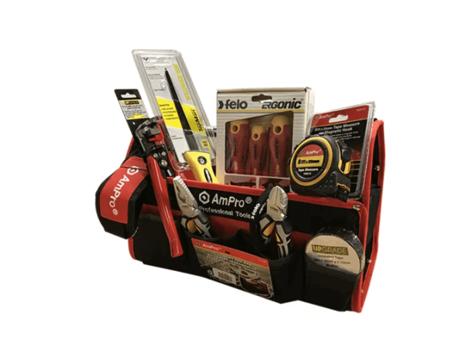 Hobeca Tools Nail Pullers Felo Professional Electricians Tool Kit W/ Tote Bag 15pce