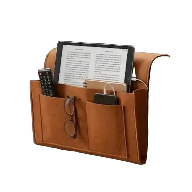 Habicare Felt Bedside Hanging Storage Pocket for Remotes, Phones & Books Felt Bedside Hanging Storage Pocket for Remotes, Phones & Books