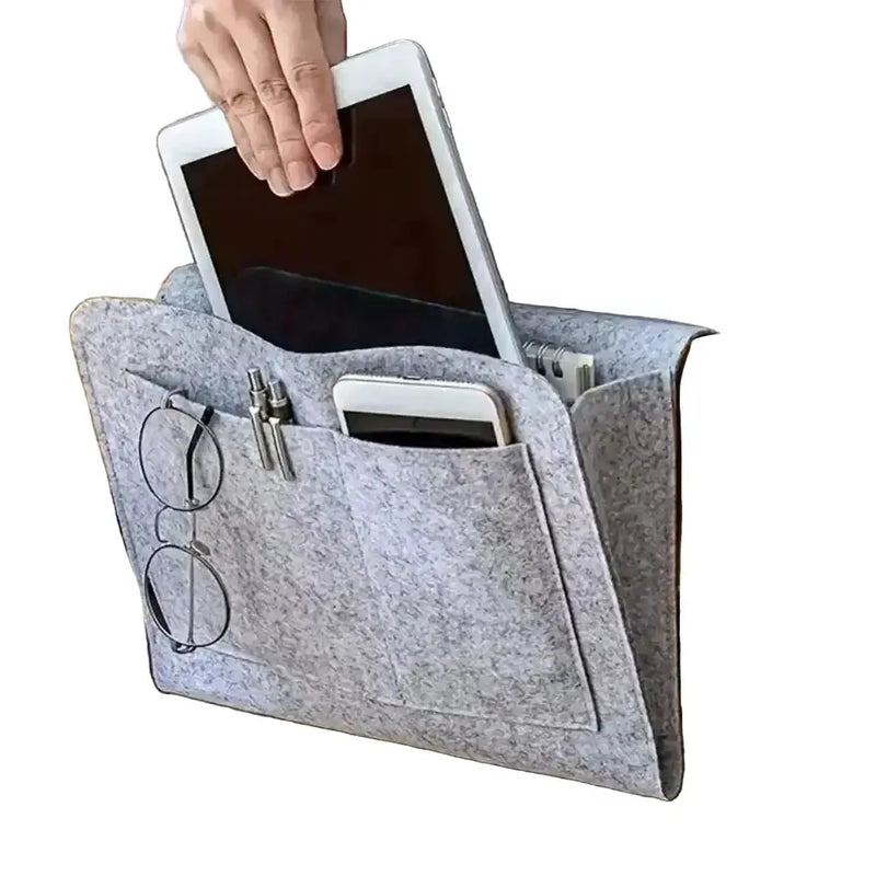 Habicare Felt Bedside Storage Bag with Hanging Pockets Felt Bedside Storage Bag with Hanging Pockets