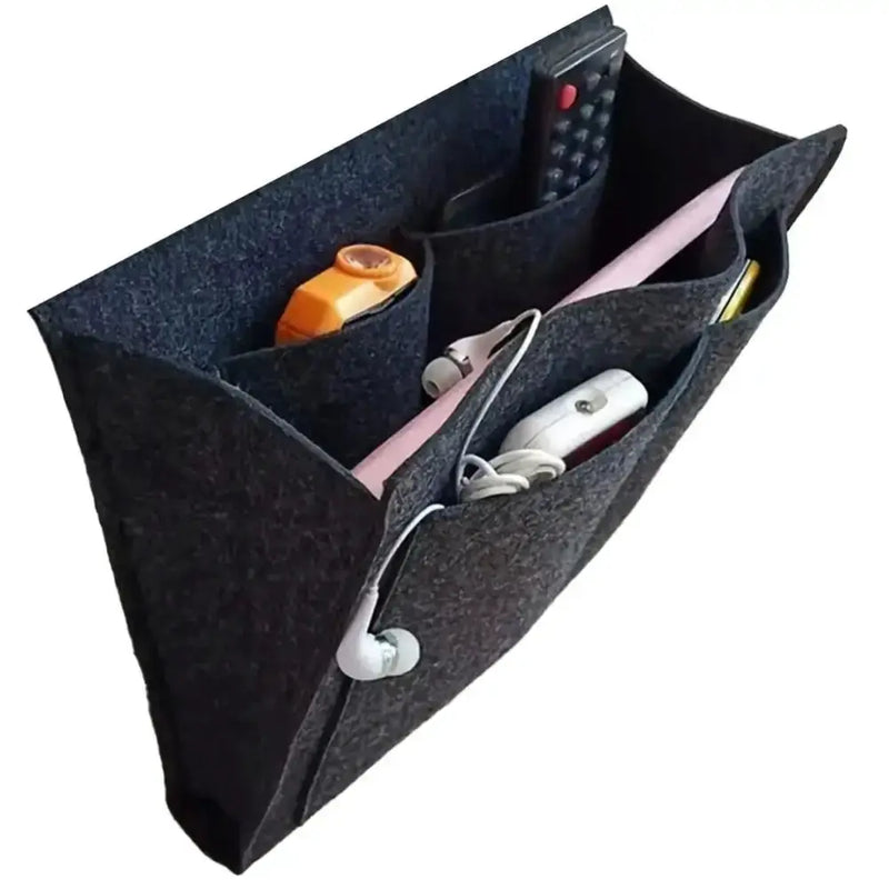 Habicare Felt Bedside Storage Bag with Hanging Pockets Felt Bedside Storage Bag with Hanging Pockets