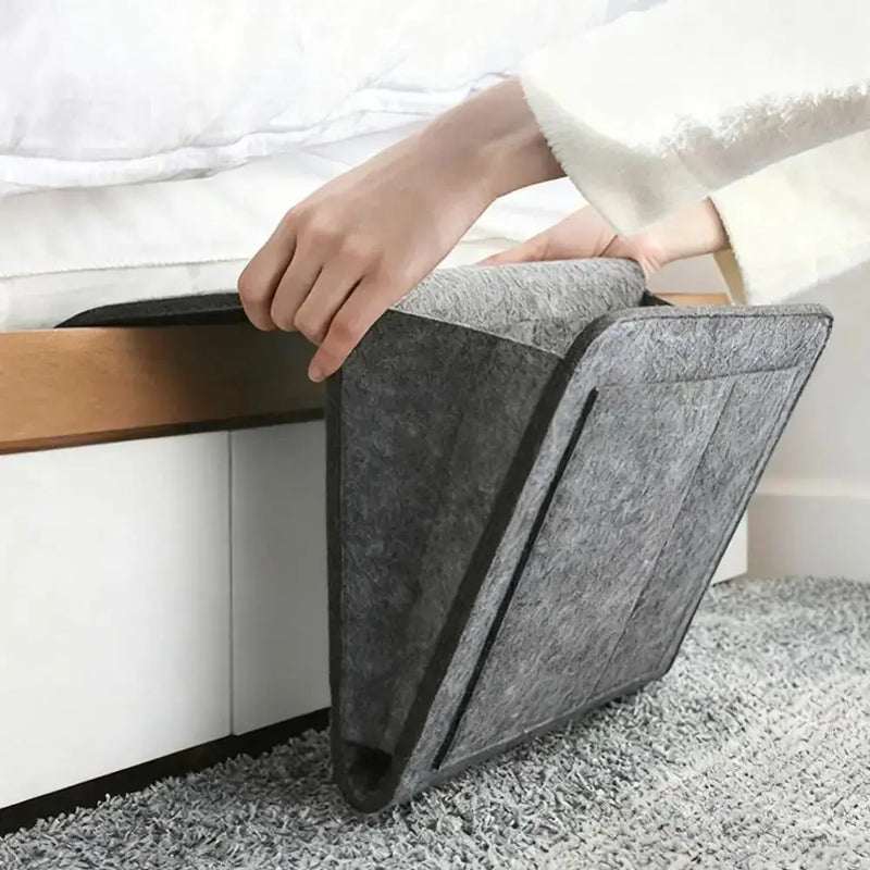 Habicare Felt Bedside Storage Bag with Hanging Pockets Felt Bedside Storage Bag with Hanging Pockets