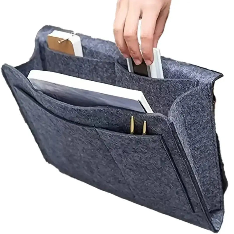 Habicare Felt Bedside Storage Bag with Hanging Pockets Felt Bedside Storage Bag with Hanging Pockets