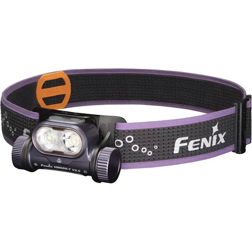 Fitness New Zealand Fenix HM65R-T V2 Purple Rechargeable Headlamp with SPORT Fit Headband Fenix HM65R T V2 Purple Rechargeable Headlamp
