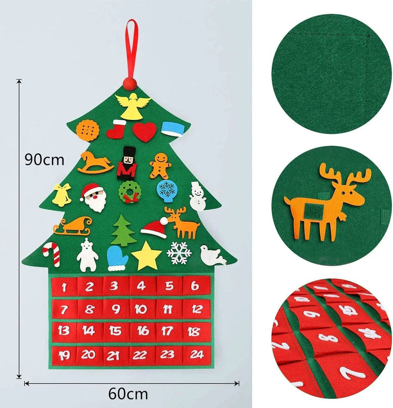 Felt Christmas Tree Christmas Advent Calendar Felt Tree Ornaments by salelink.co.nz