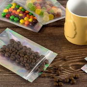 50pcs 18 x 26cm Holographic Ziplock Mylar Bags Aluminum Foil Resealable Valve Zipper Pouch by salelink.co.nz