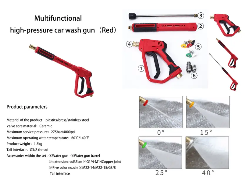 3 IN 1 High Pressure Washer Gun 4000PSI Power Washer Wand by salelink.co.nz