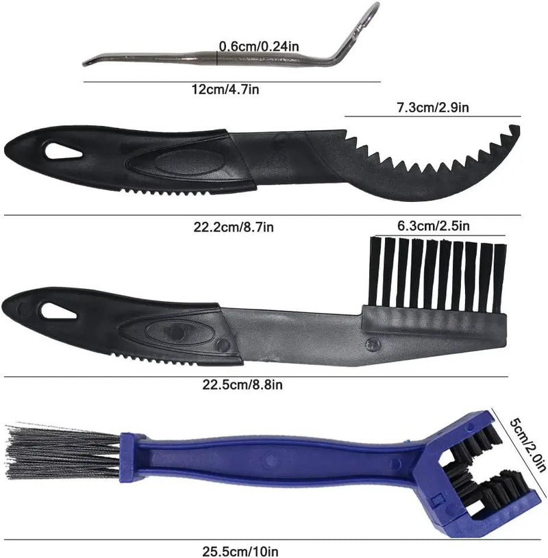 8PCS Motorcycle Bike Chain Gears Cleaning Brushes Tools by salelink.co.nz