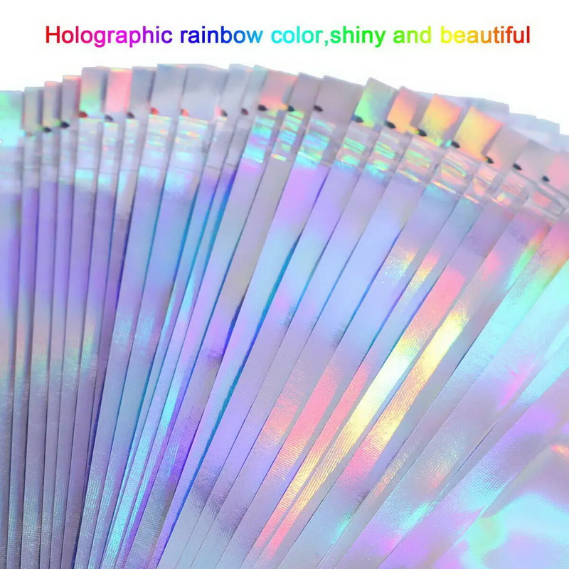 50pcs 20 x 30cm Colorful Holographic Ziplock Mylar Bags by salelink.co.nz