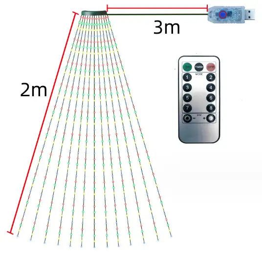 2M Christmas Tree Light Colorful by salelink.co.nz