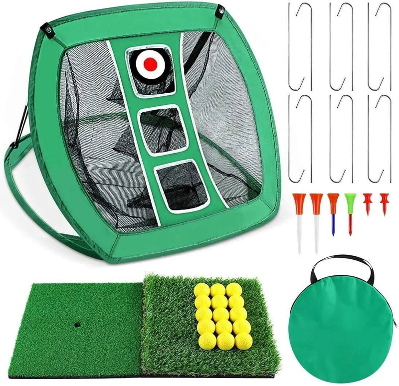 Golf Practice Net Hitting Net Golf Chipping Net Kit - Net + Balls + Mats by salelink.co.nz