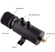 750ml Oil Catch Can Tank Kit Polish Baffled Reservoir with Breather Filter by salelink.co.nz
