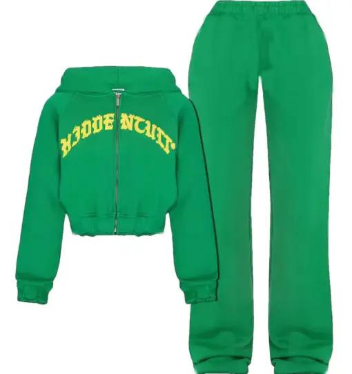 Mead's Supply & Equipment Outfitters limited Women's Tracksuit Sets Women's Cropped Zip Hoodie & Loose Trousers Set Women's Cropped Zip Hoodie & Loose Trousers Set