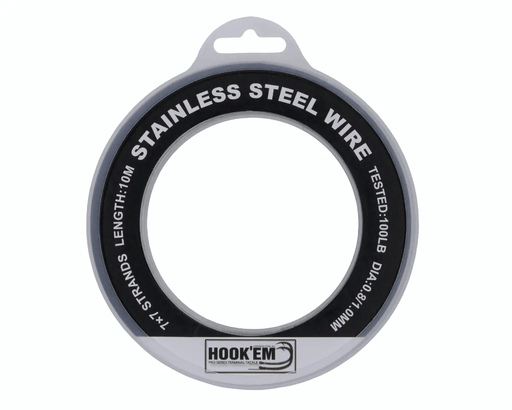 Hook Em Australian Made 300lb Wire Trace 7x7 Stainless Black Coated 10m Rigging – view 1