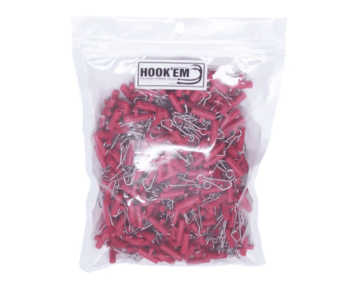 Hook Em Easy Rig Clip Red Small Bag Pack 300 Pieces Australian Made