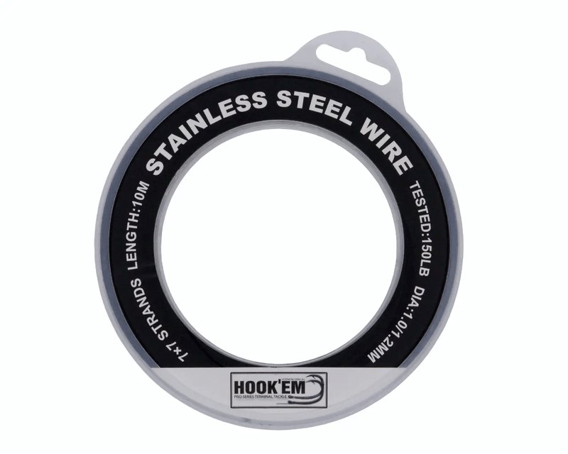 Australian Made 300lb Wire Trace 7x7 Stainless Black Coated 10m Rigging