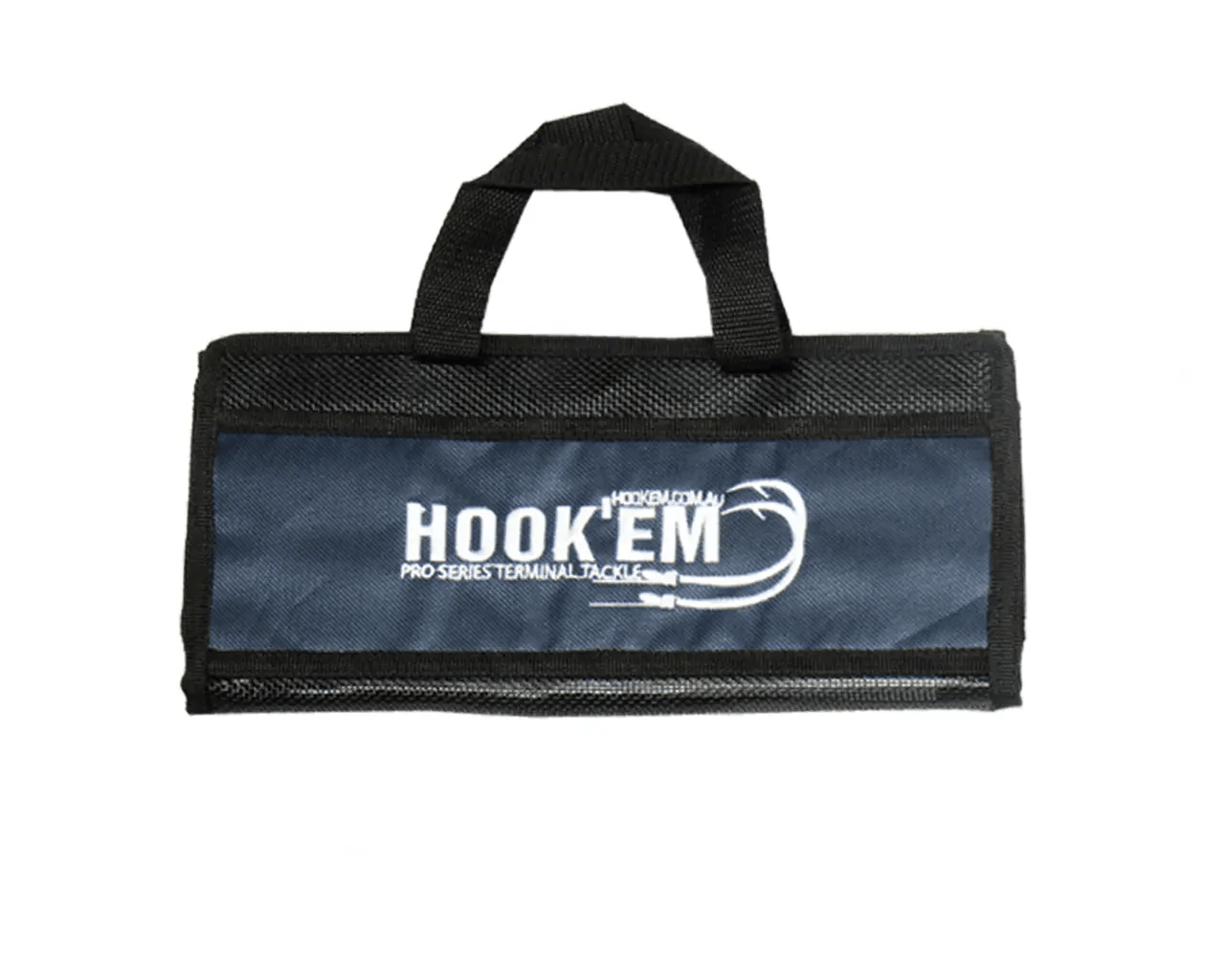Lure Pouch Australian Made Black With Blue Front 6 Pockets 70cm Length