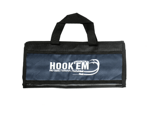 Lure Pouch Australian Made Black With Blue Front 6 Pockets 70cm Length
