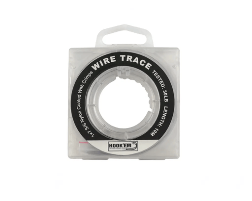 Hook Em 30 Lb Wire Trace 1x7 Stainless Black Coated Wire 10m