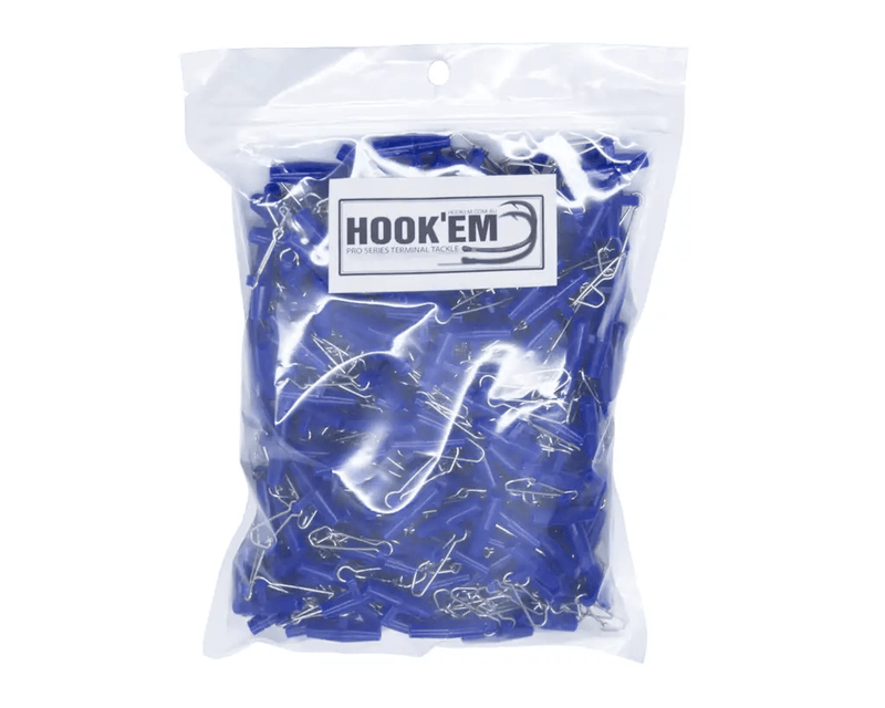 Hook Em Easy Rig Clip Blue Medium Bag 300 Per Container Australian Made Rigging
