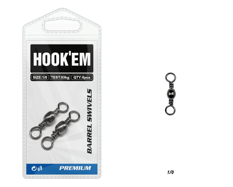 Rolling Swivel Two Zero Black Nickel Coated 75kg Rating Australian Made