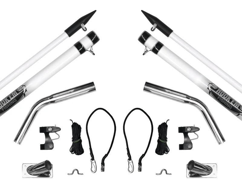 Complete Outriggers Set 15ft Fibreglass Poles Spears Snouts Rigging Kit